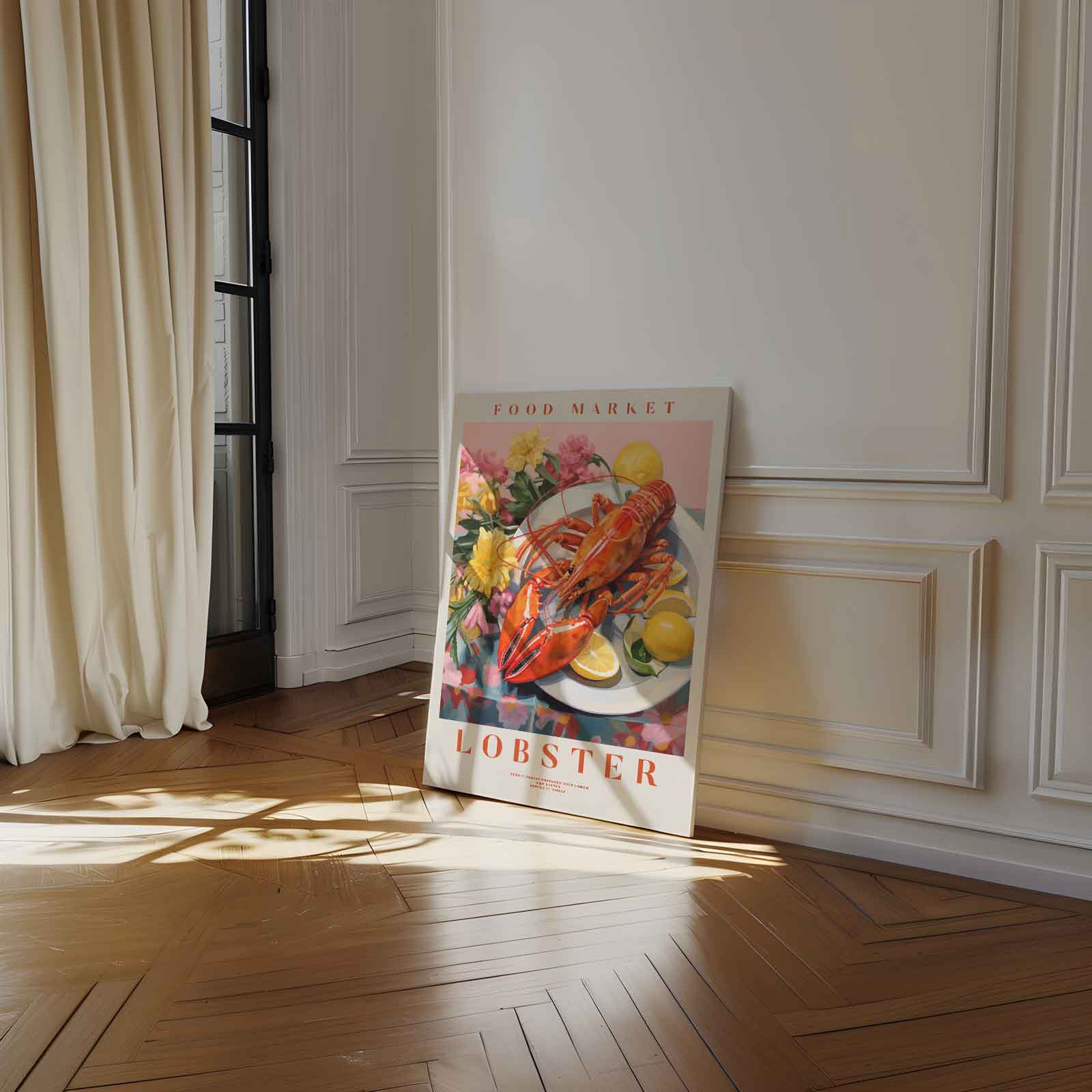 Kleurrijke Kreeft Still Life Kunstwerk-canvas-dibond-plexiglas-wanddecoratie-WallArtistic