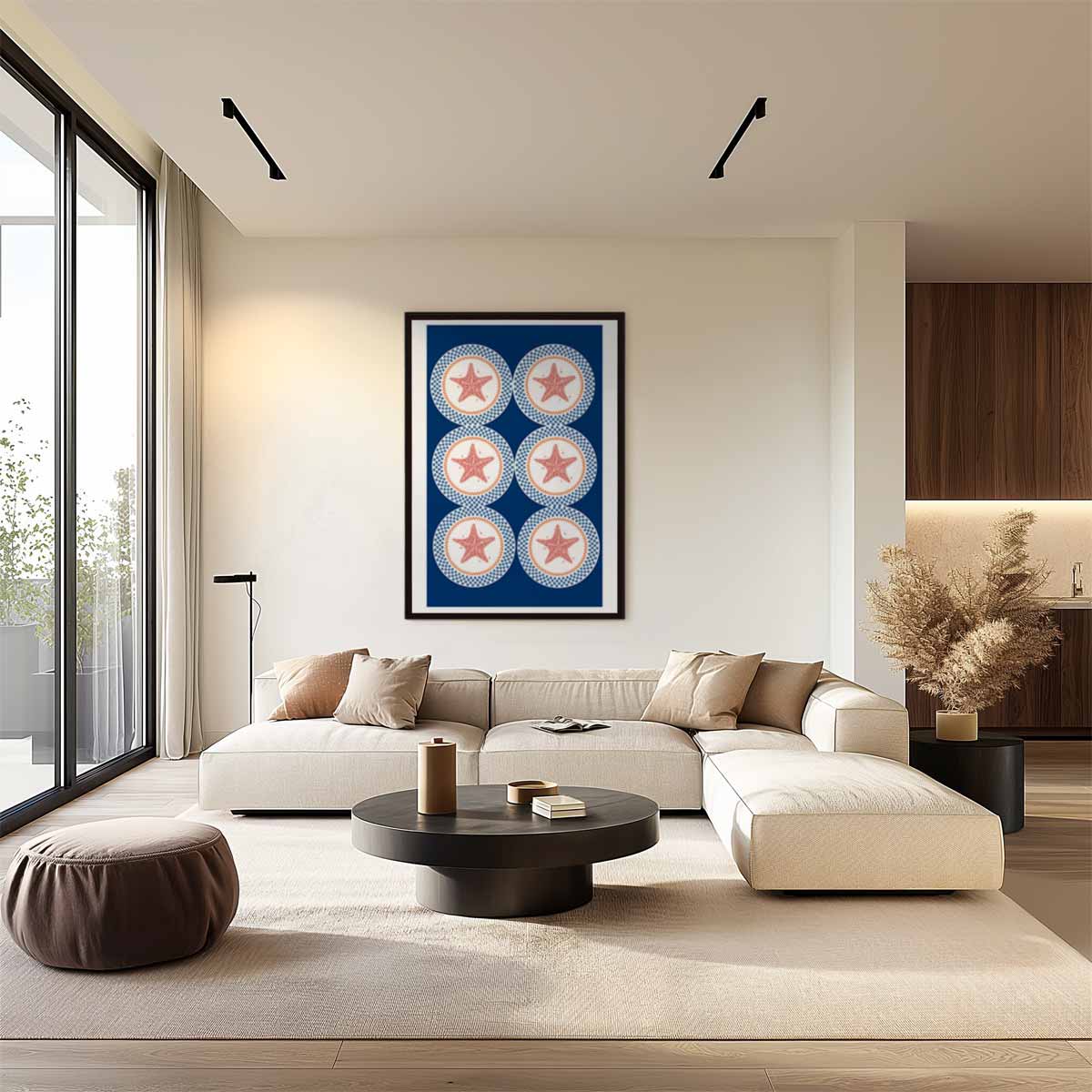 Zee Sterren Patroon Kunstwerk-canvas-dibond-plexiglas-wanddecoratie-WallArtistic