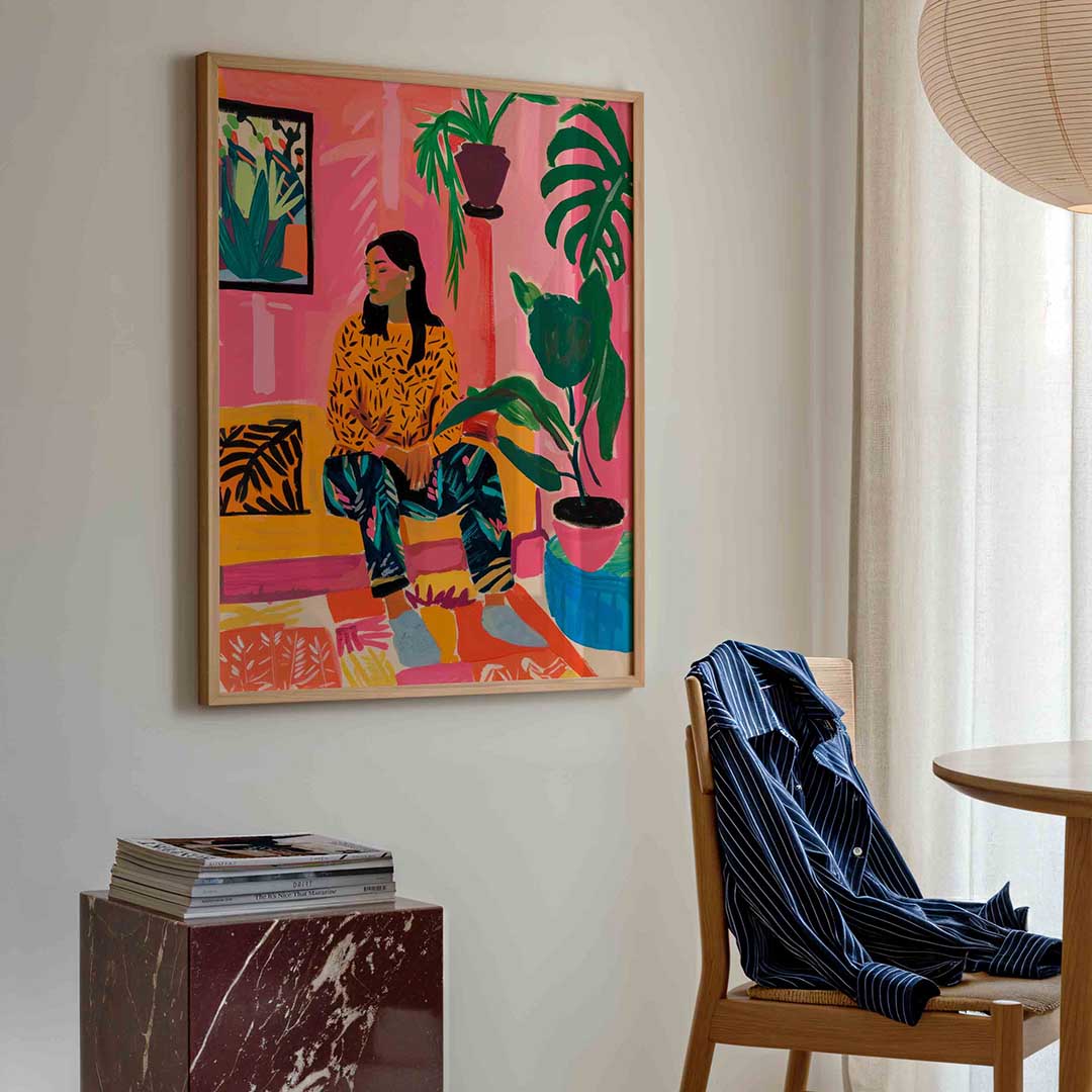 Vrouw met planten Poster