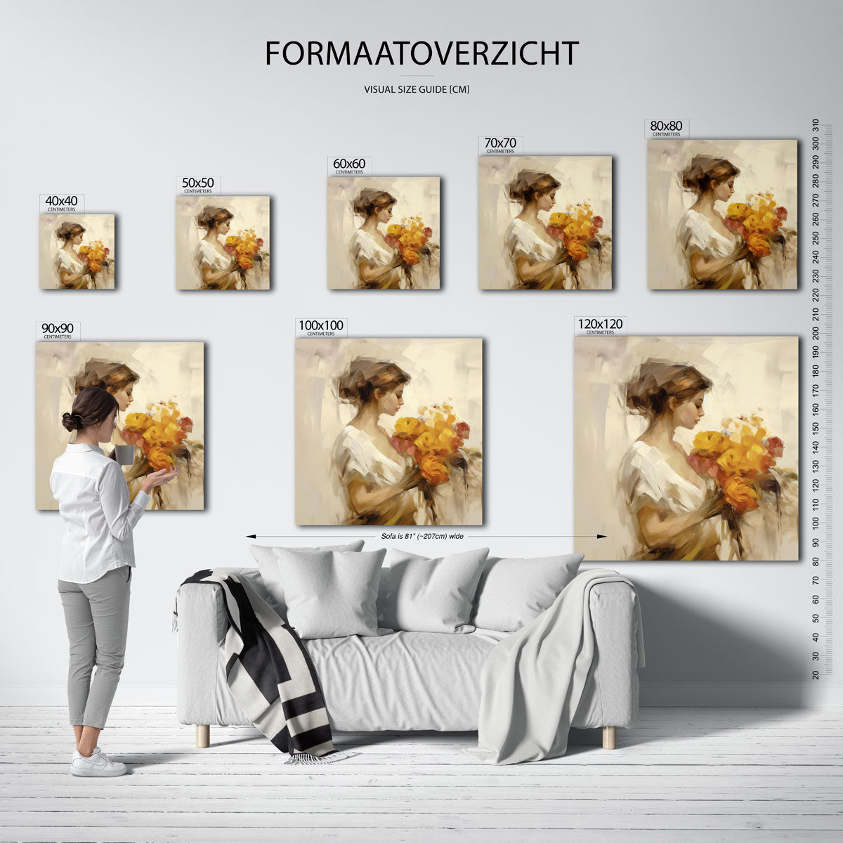 Vrouw met bloemen Poster