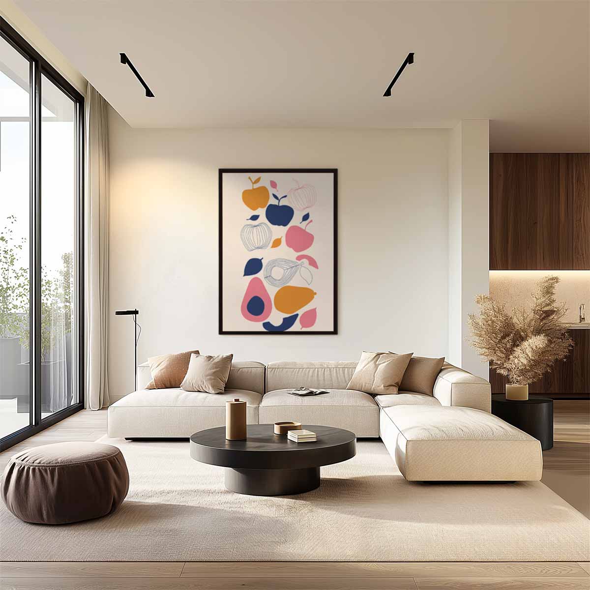 Kleurrijke Fruitvormen Kunstwerk-canvas-dibond-plexiglas-wanddecoratie-WallArtistic