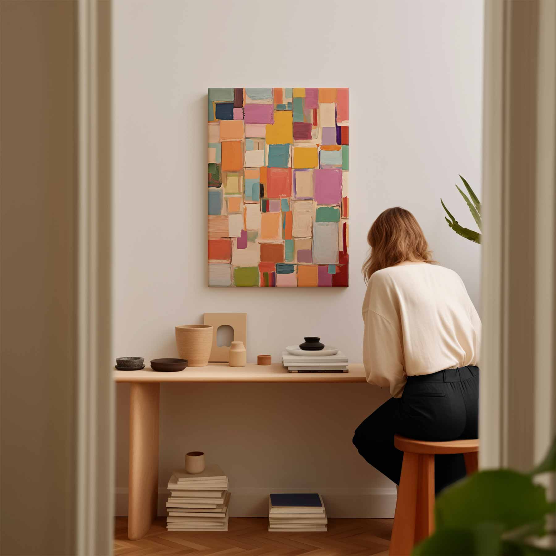 Kleurrijke Harmonie Kunstwerk-canvas-dibond-plexiglas-wanddecoratie-WallArtistic