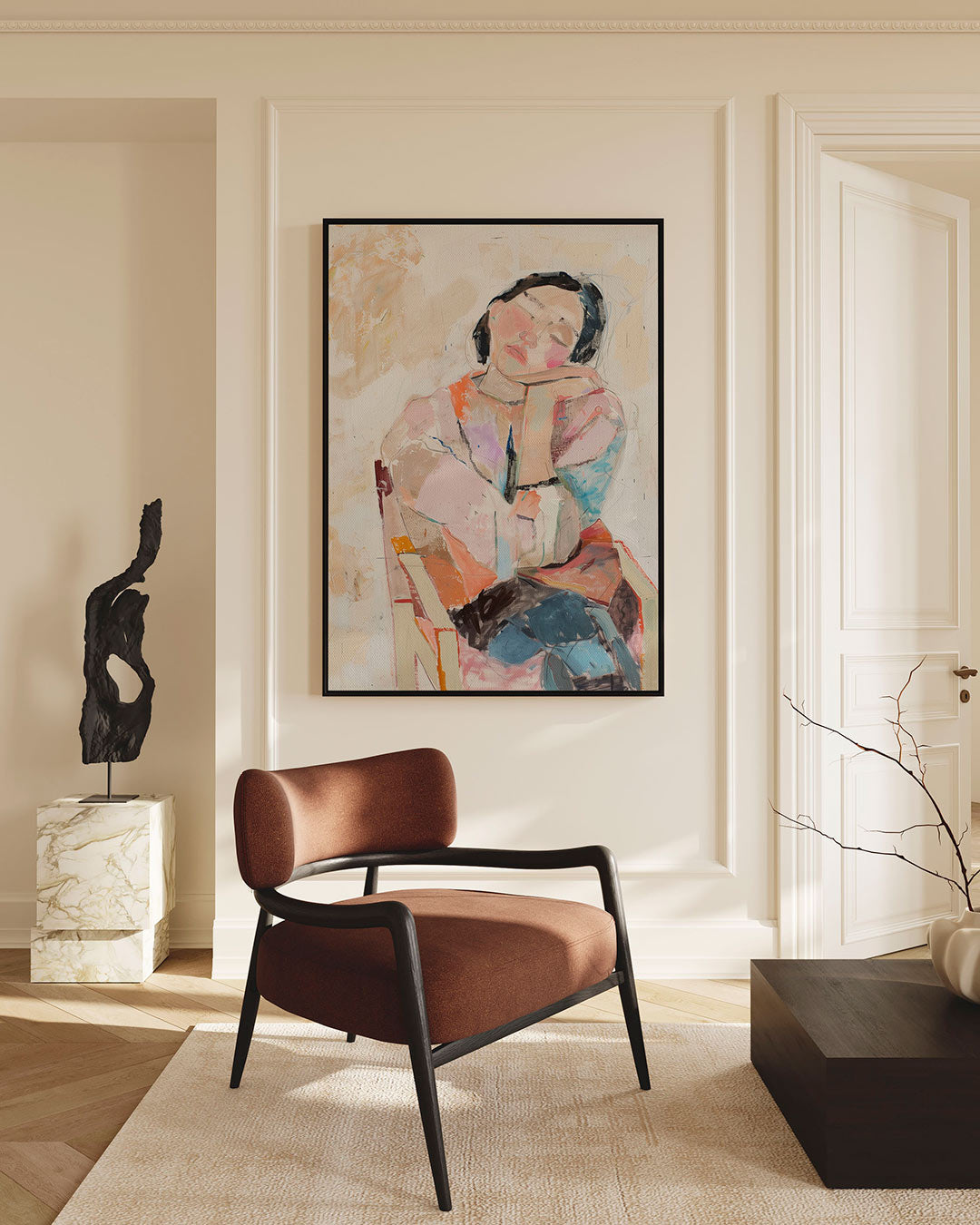 Dromerige portretstudie Kunstwerk