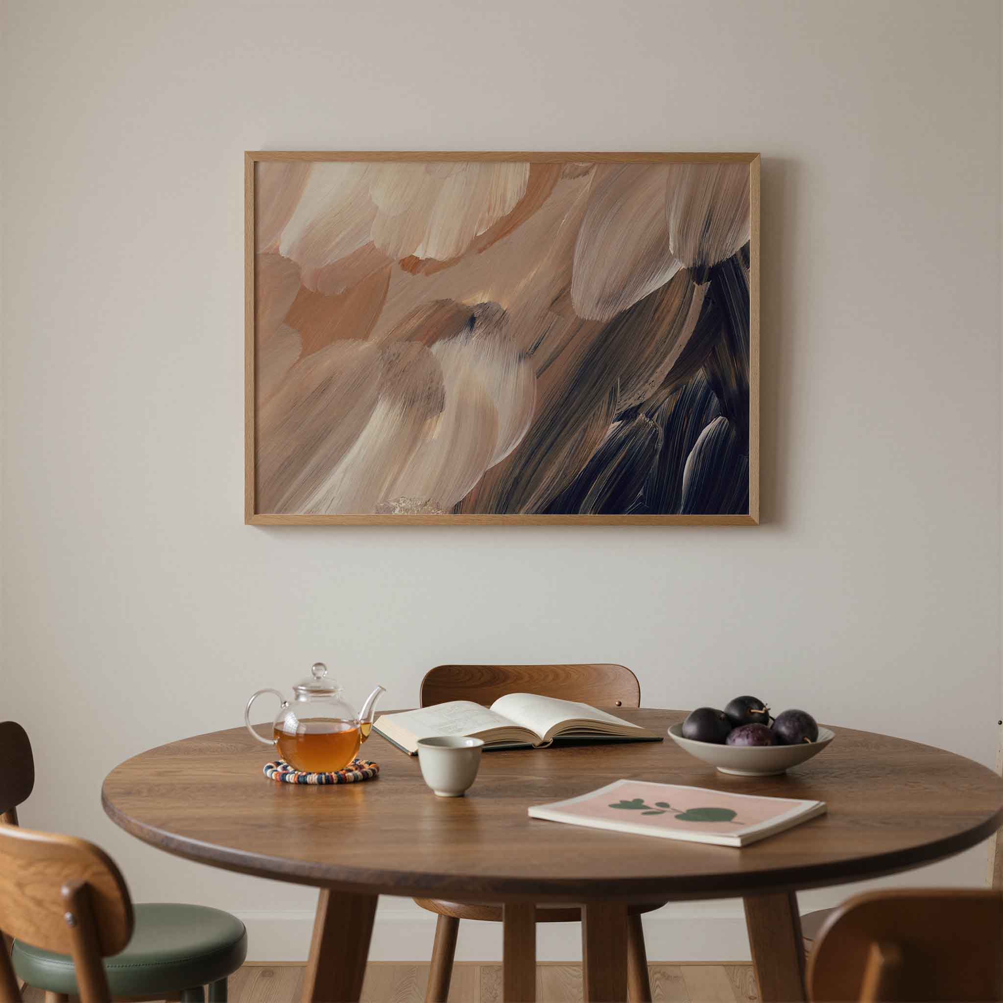 Abstracte penseelstreken Poster