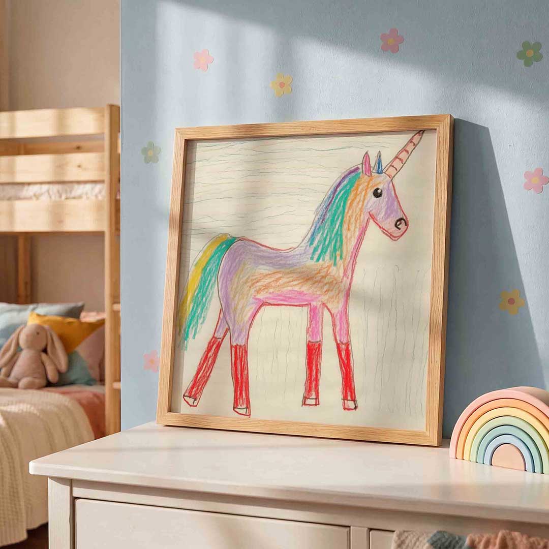 Eenhoorn in regenboogkleuren Poster
