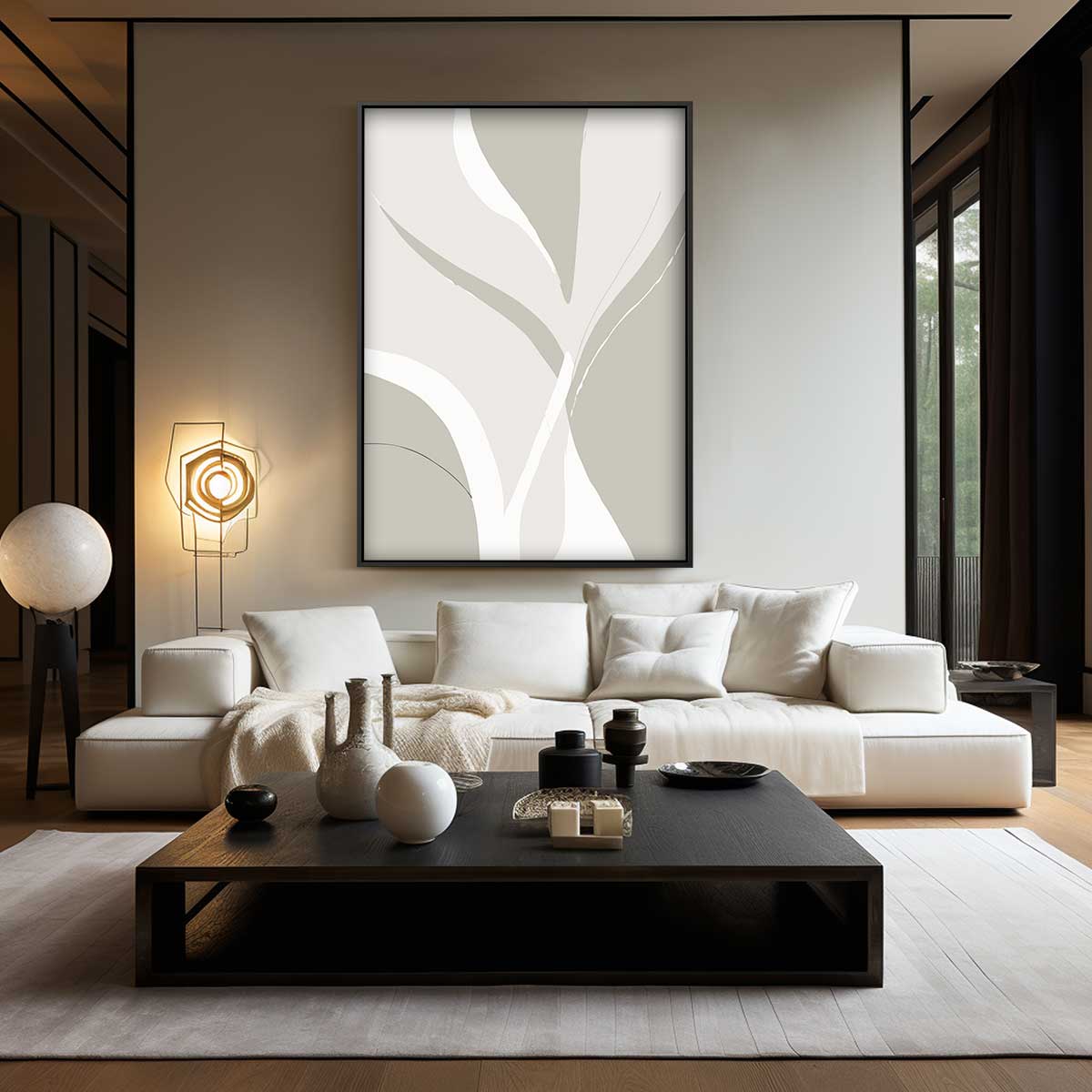 Abstracte Vloeiende Vormen Kunstwerk-canvas-dibond-plexiglas-wanddecoratie-WallArtistic