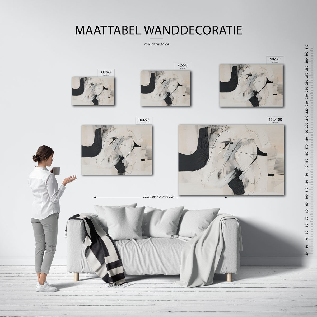 Dynamische lijnen compositie Kunstwerk