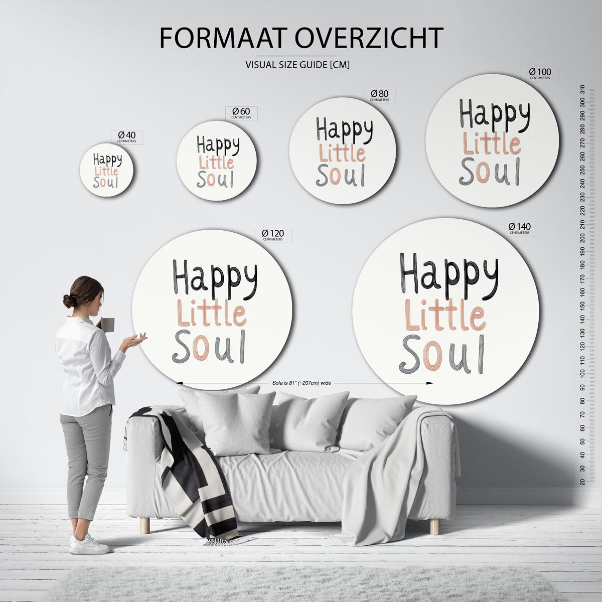 Happy little soul Muurcirkel
