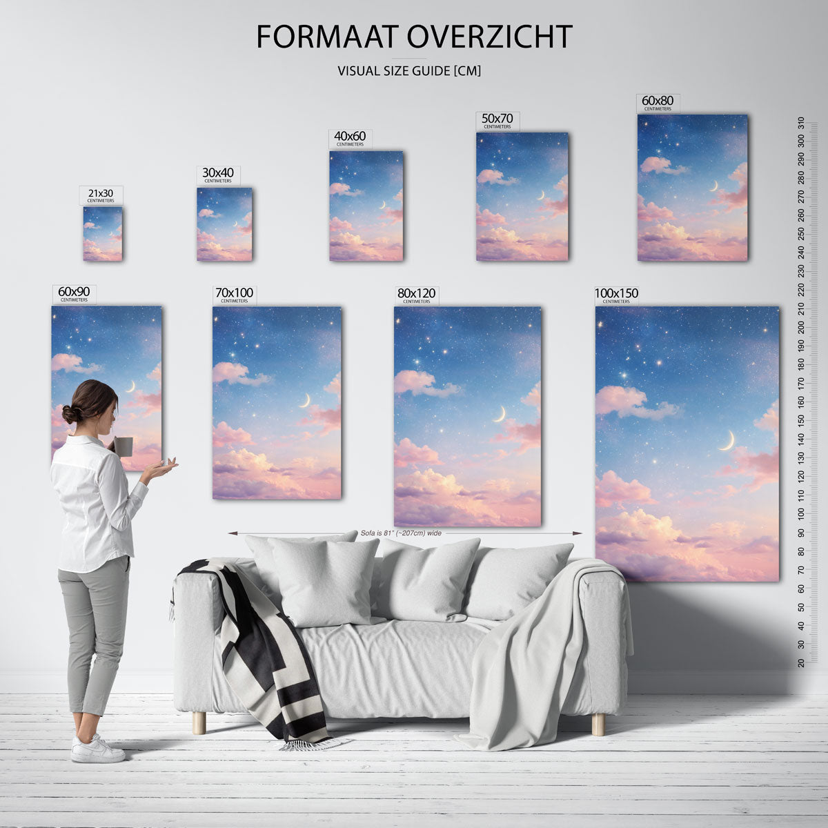 Sterrenhemel en wolken Poster