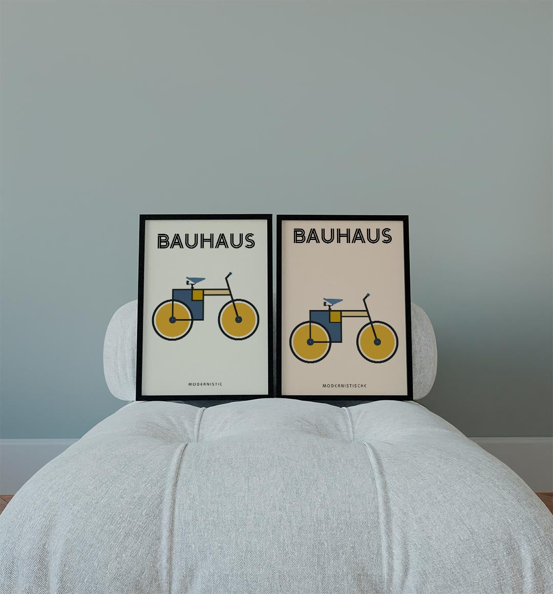 Fiets en kleurvlakken Posterset