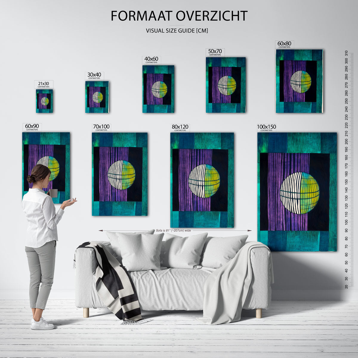 Cirkel met lijnen Poster