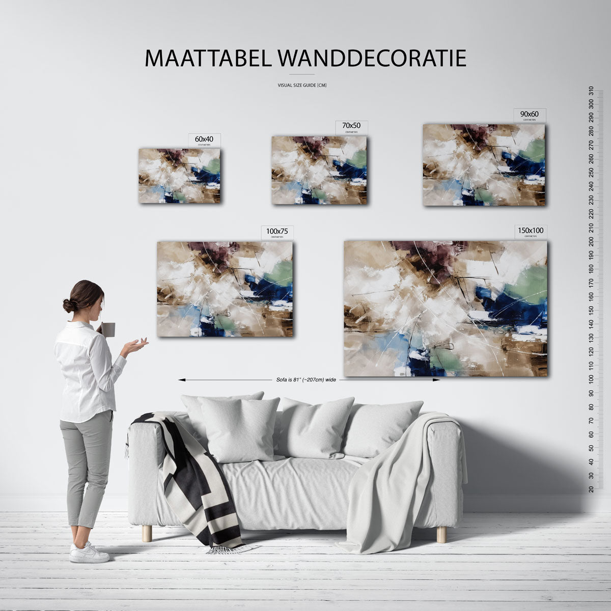 Dynamische kleurencompositie Kunstwerk