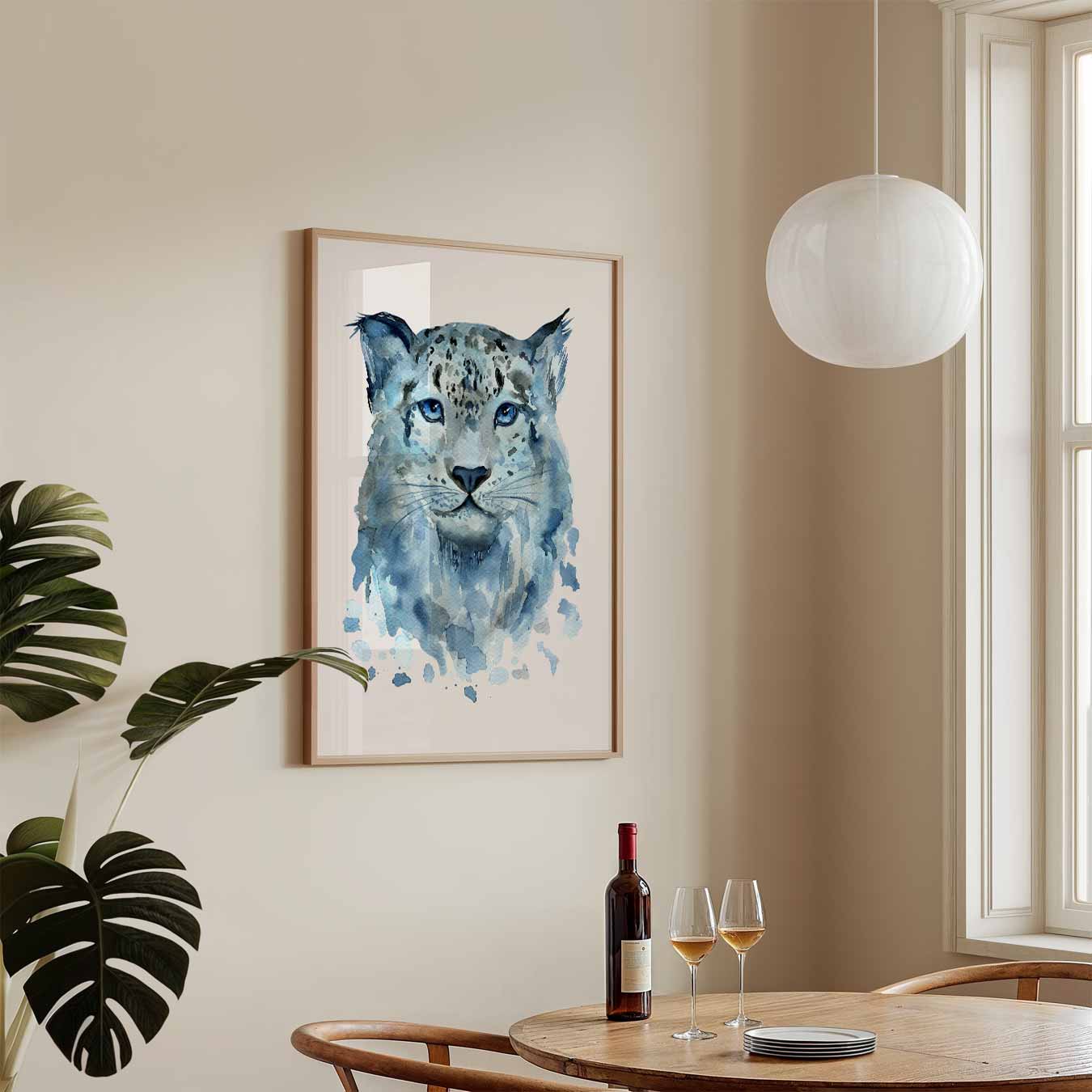 Blauwe Nevel Luipaard Poster-WallArtistic