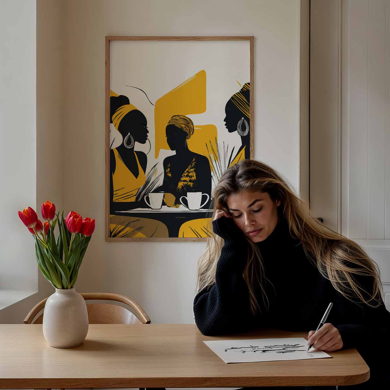 Stijlvolle Samenkomst Poster-WallArtistic