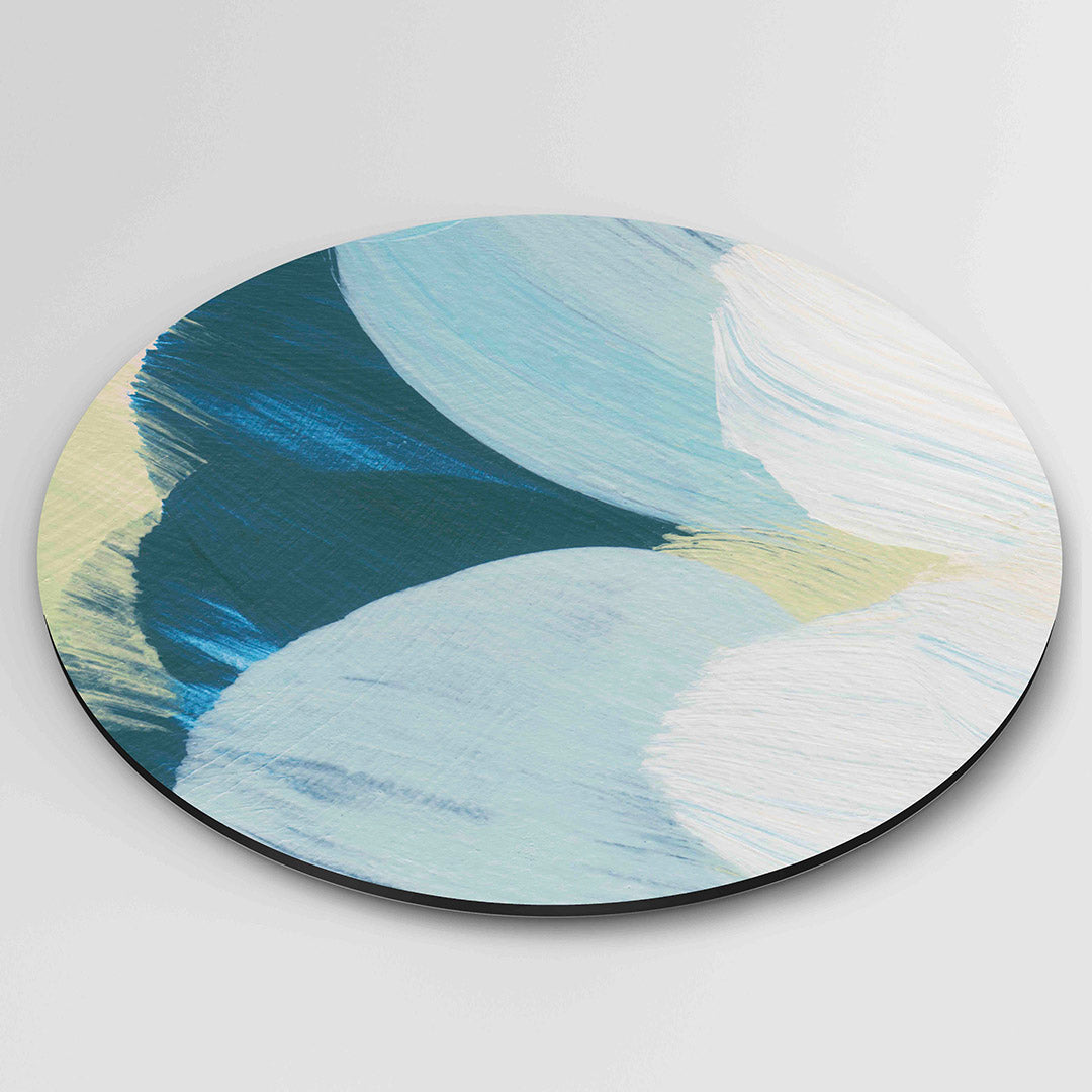 Abstracte blauwe vormen Muurcirkel