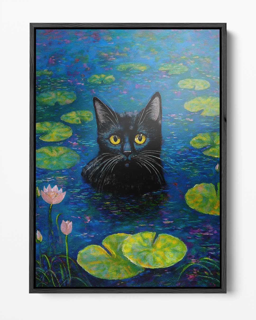 Cat in the Water Lilies Artwork