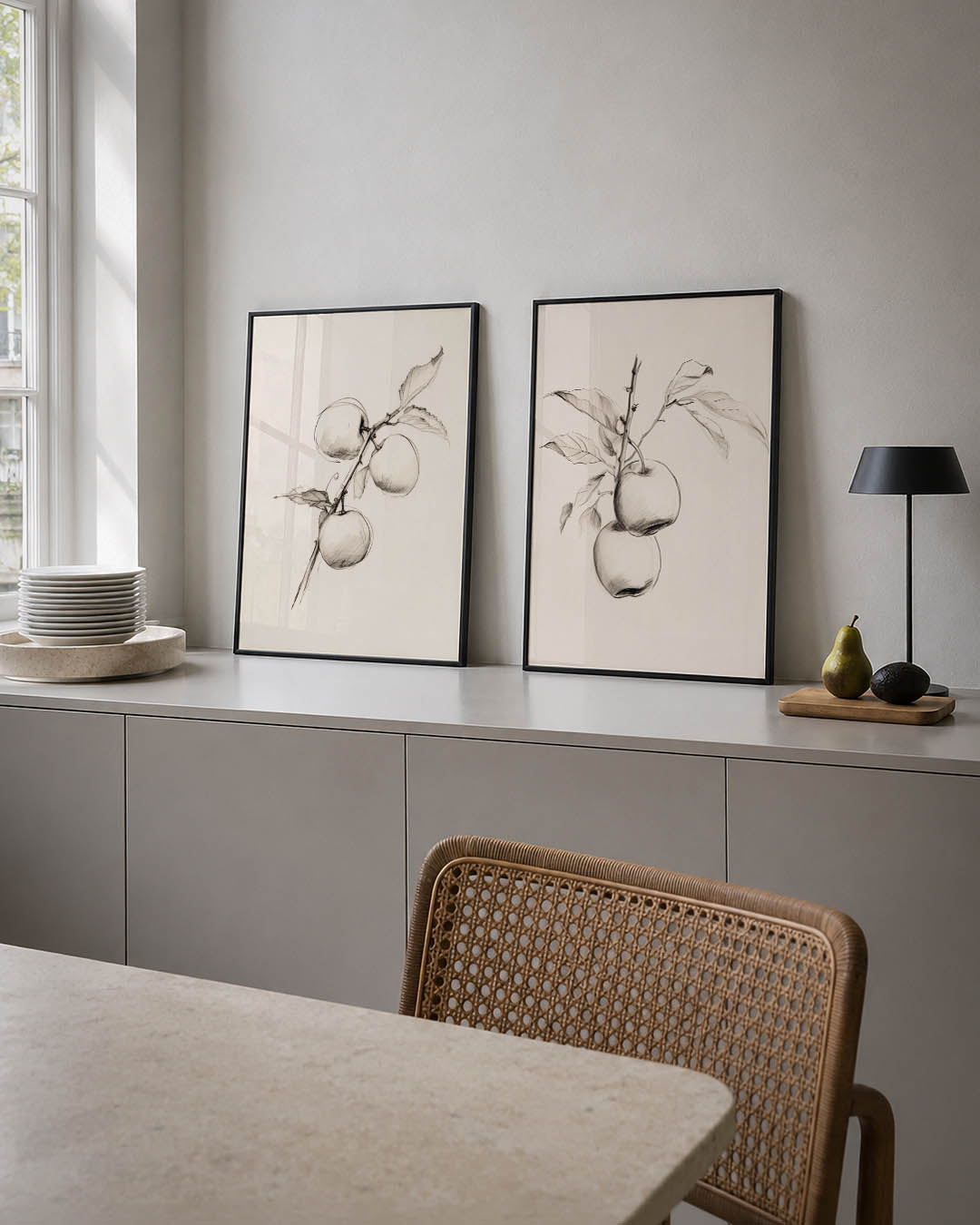 Lijnenspel en vruchten Posterset