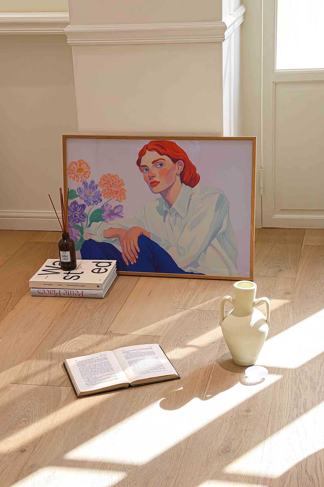 Vrouw met bloemen Poster