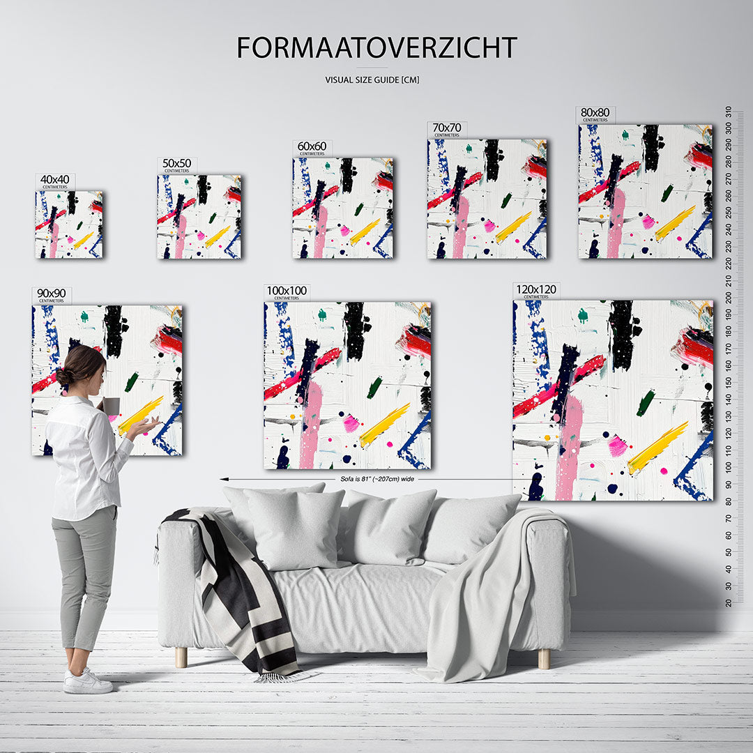 Dynamische kleurenexplosie Kunstwerk