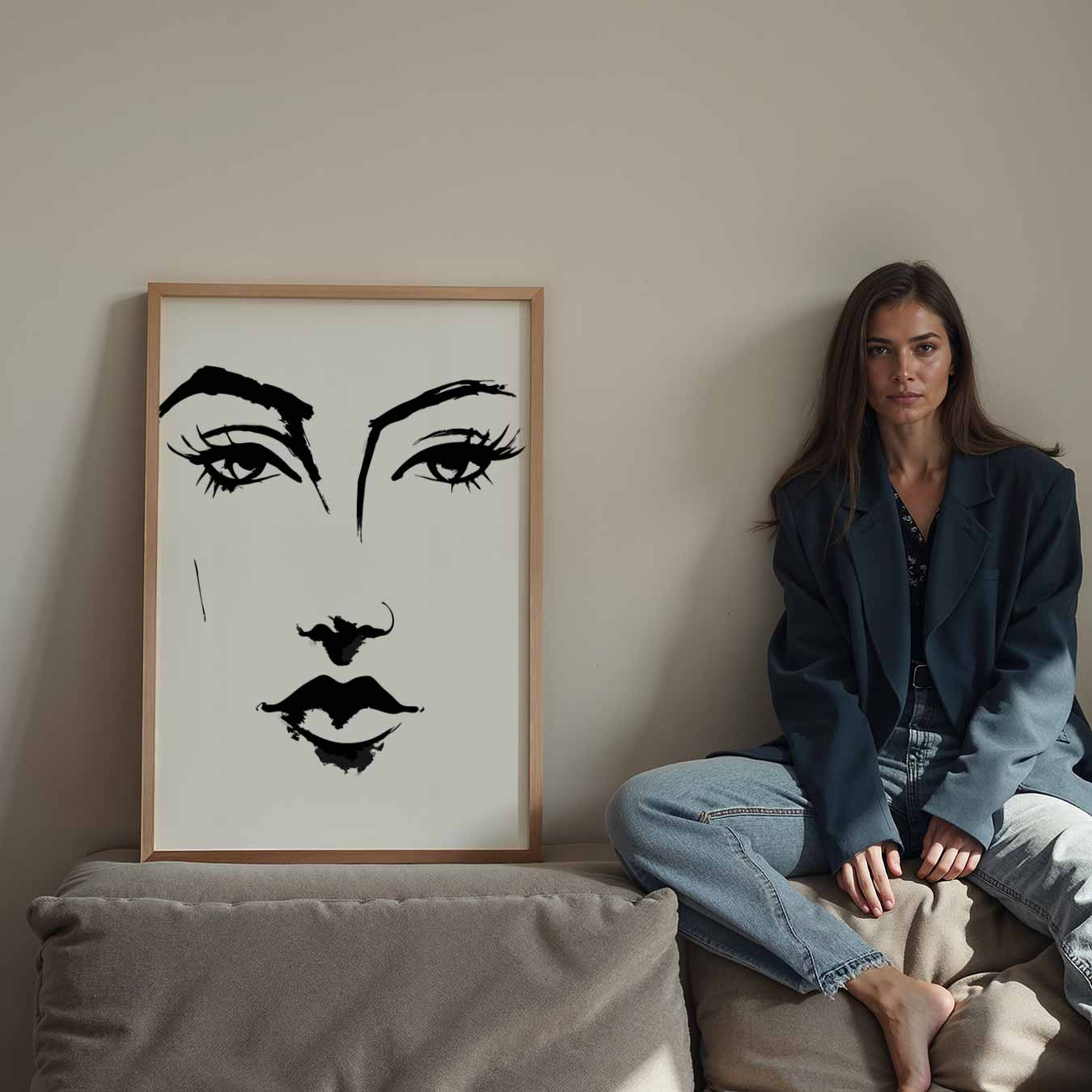Minimalistische Gezichtskunst Poster-WallArtistic