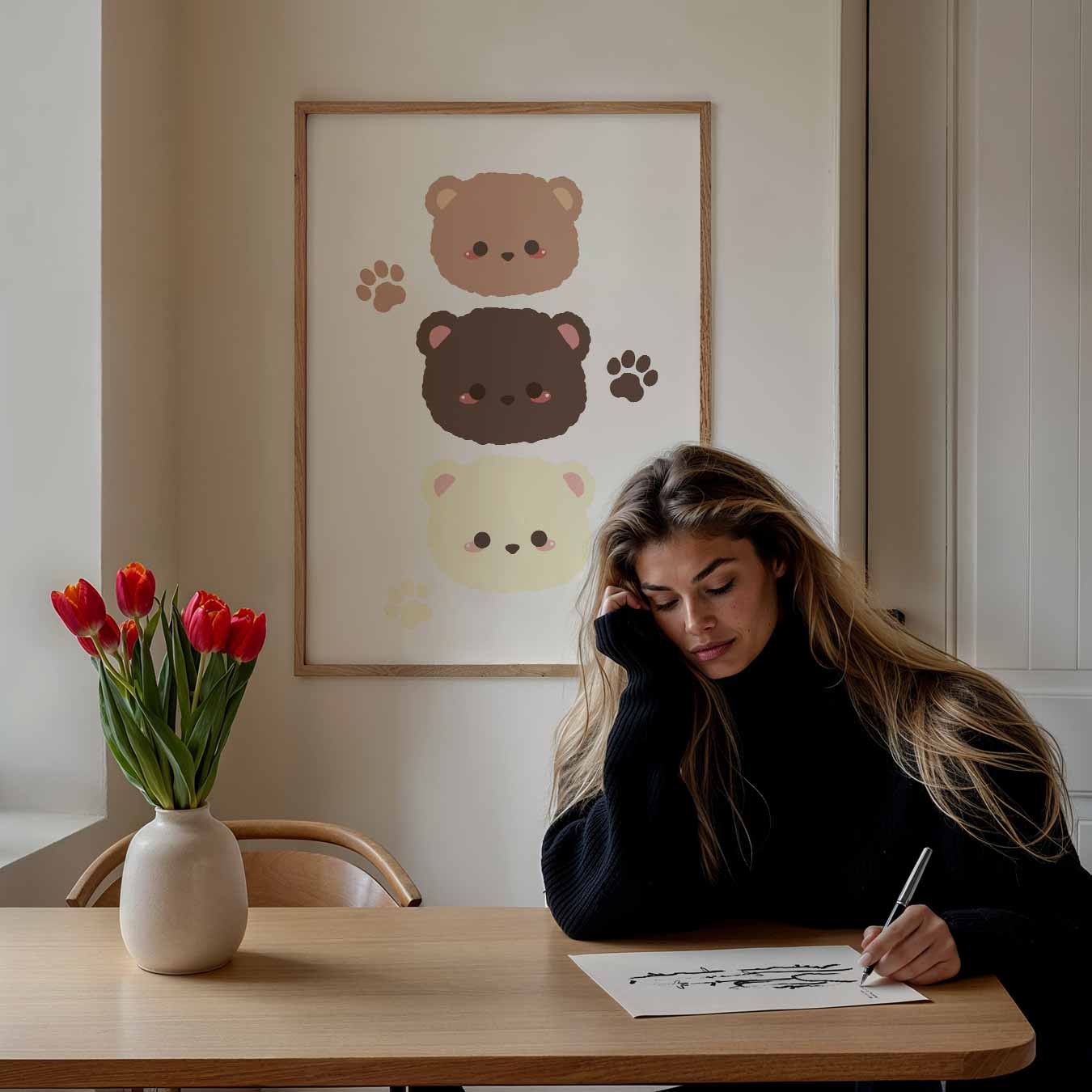 Schattige Beertjes Wandposter-WallArtistic