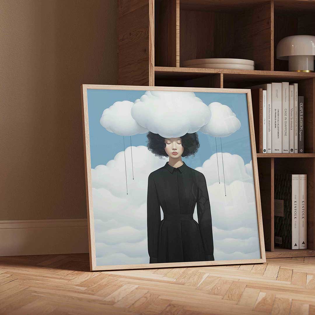 Vrouw met wolken Poster