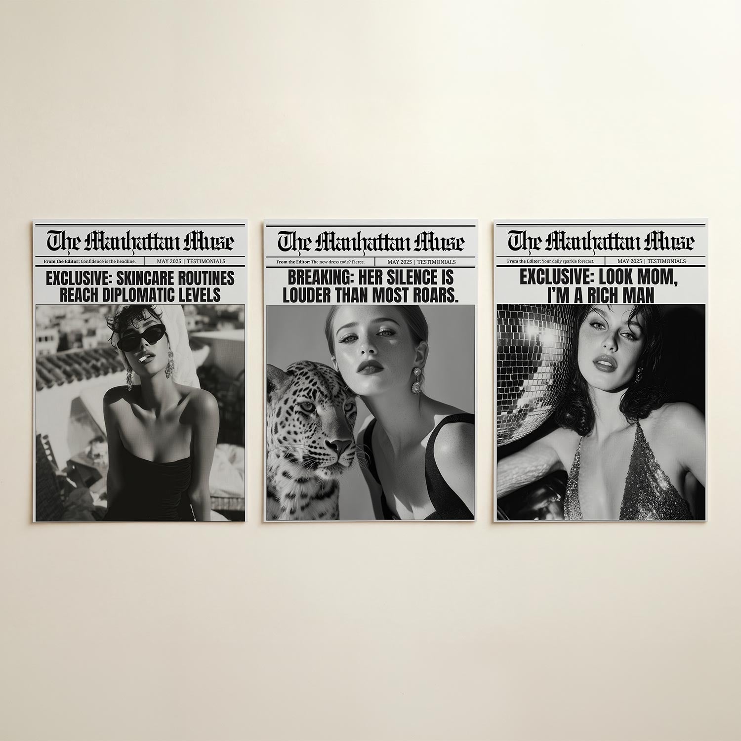 Zwart wit allure Posterset