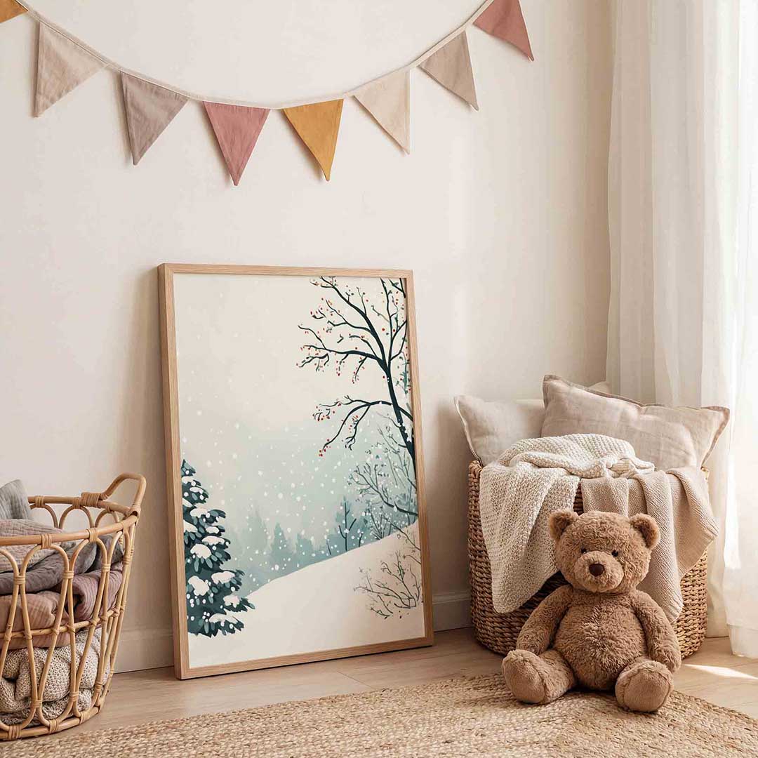 Winterlandschap met sneeuw Poster