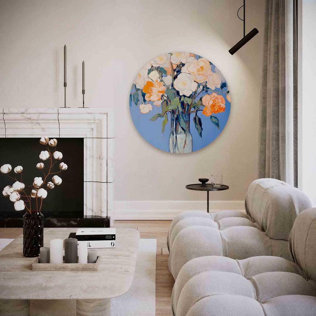 Bloemen in vaas Muurcirkel