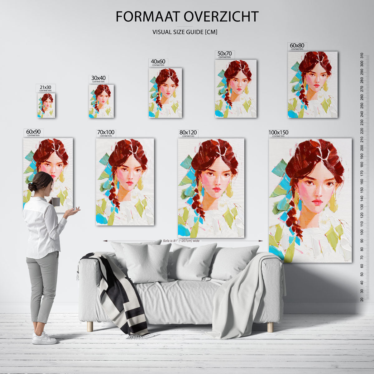 Portret met vlecht Poster