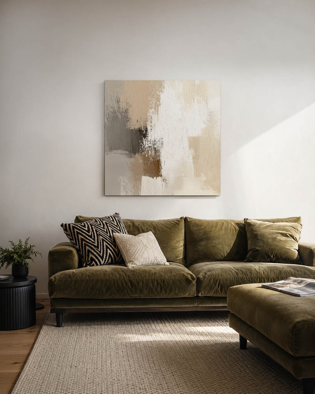 Neutrale kleurencompositie Kunstwerk