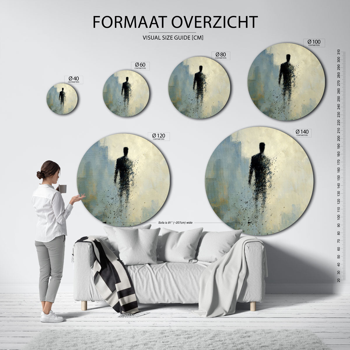 Vervagende figuur Muurcirkel