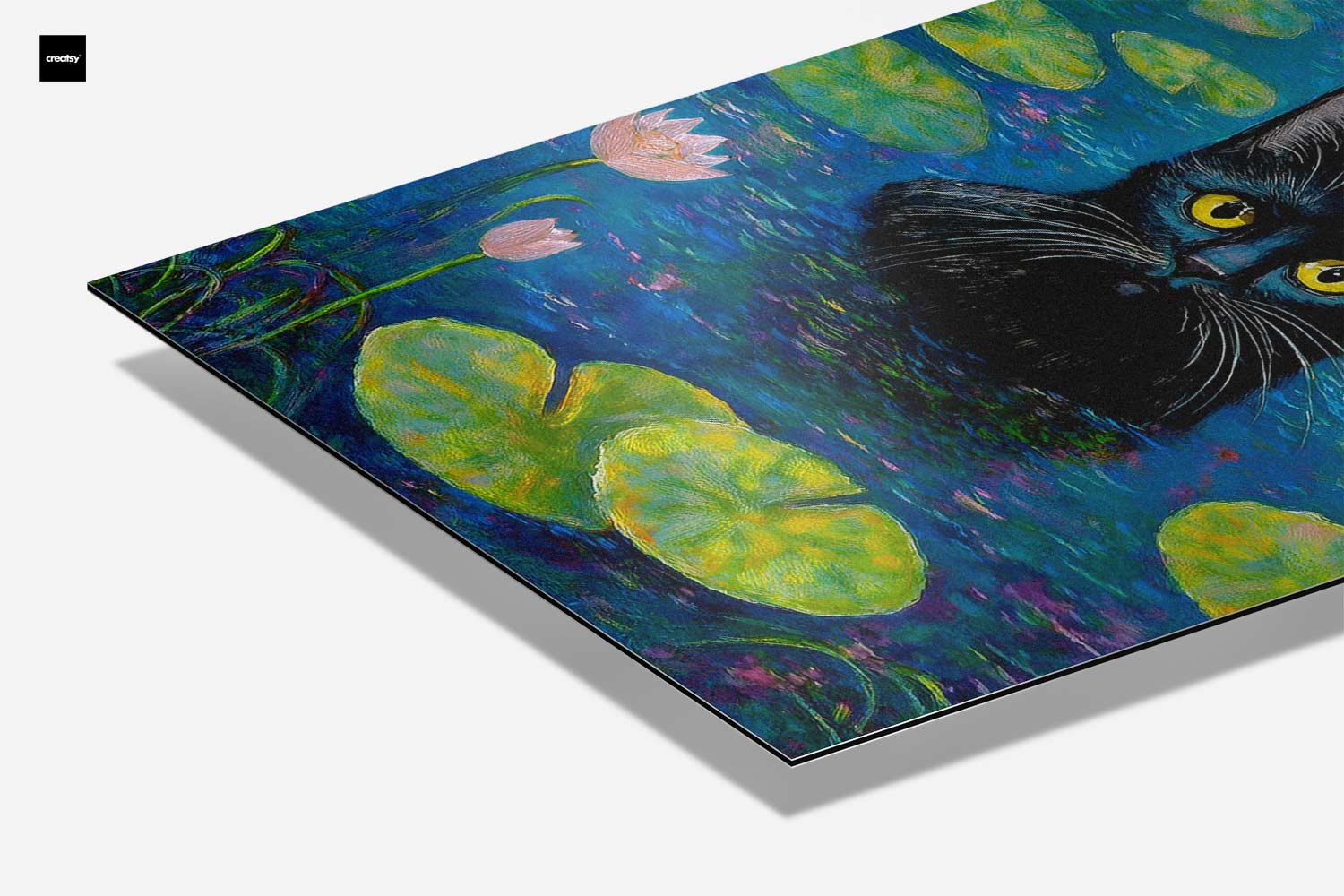 Cat in the Water Lilies Artwork