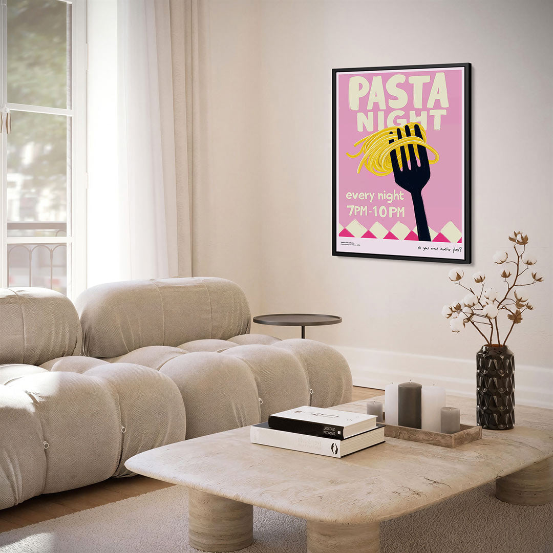Speelse pastaposter Kunstwerk