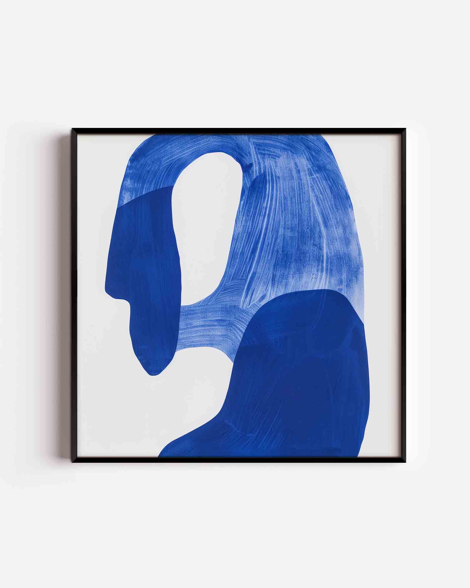 Abstracte blauwe vormen Poster