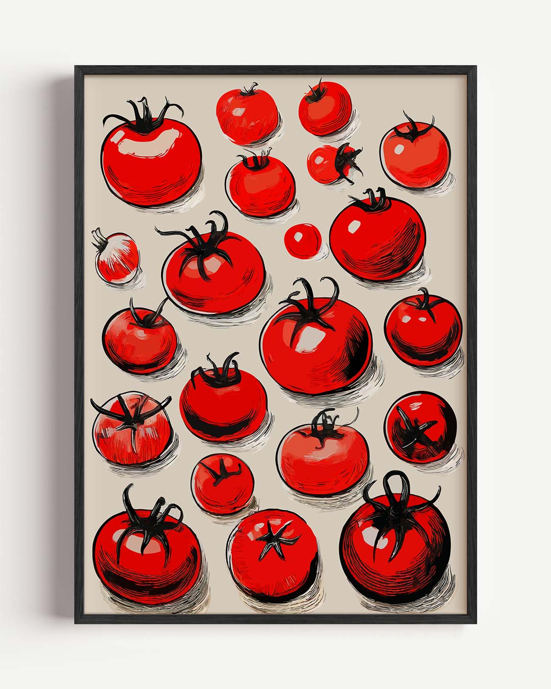 Sfeervolle Tomaten Illustratie Poster-WallArtistic