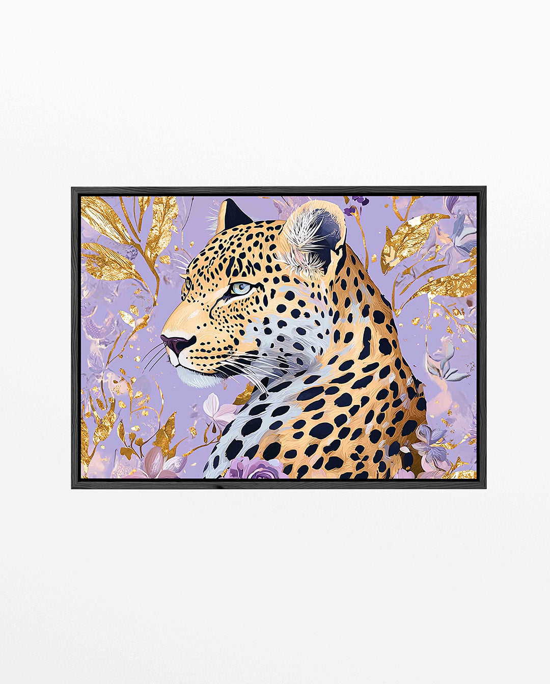 Luipaard en bloemen Kunstwerk