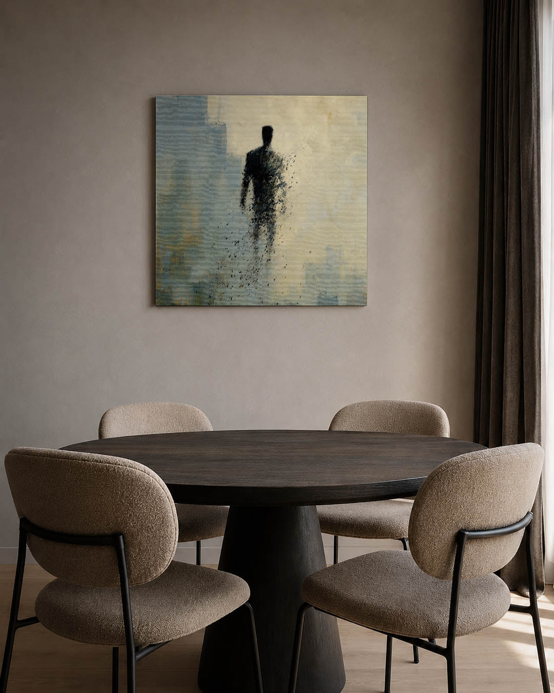 Vervagende silhouet Kunstwerk