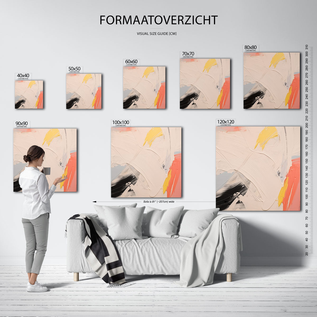 Abstracte penseelstreken Poster