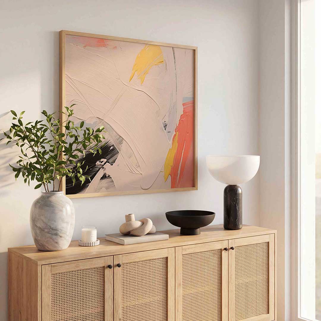 Abstracte penseelstreken Poster