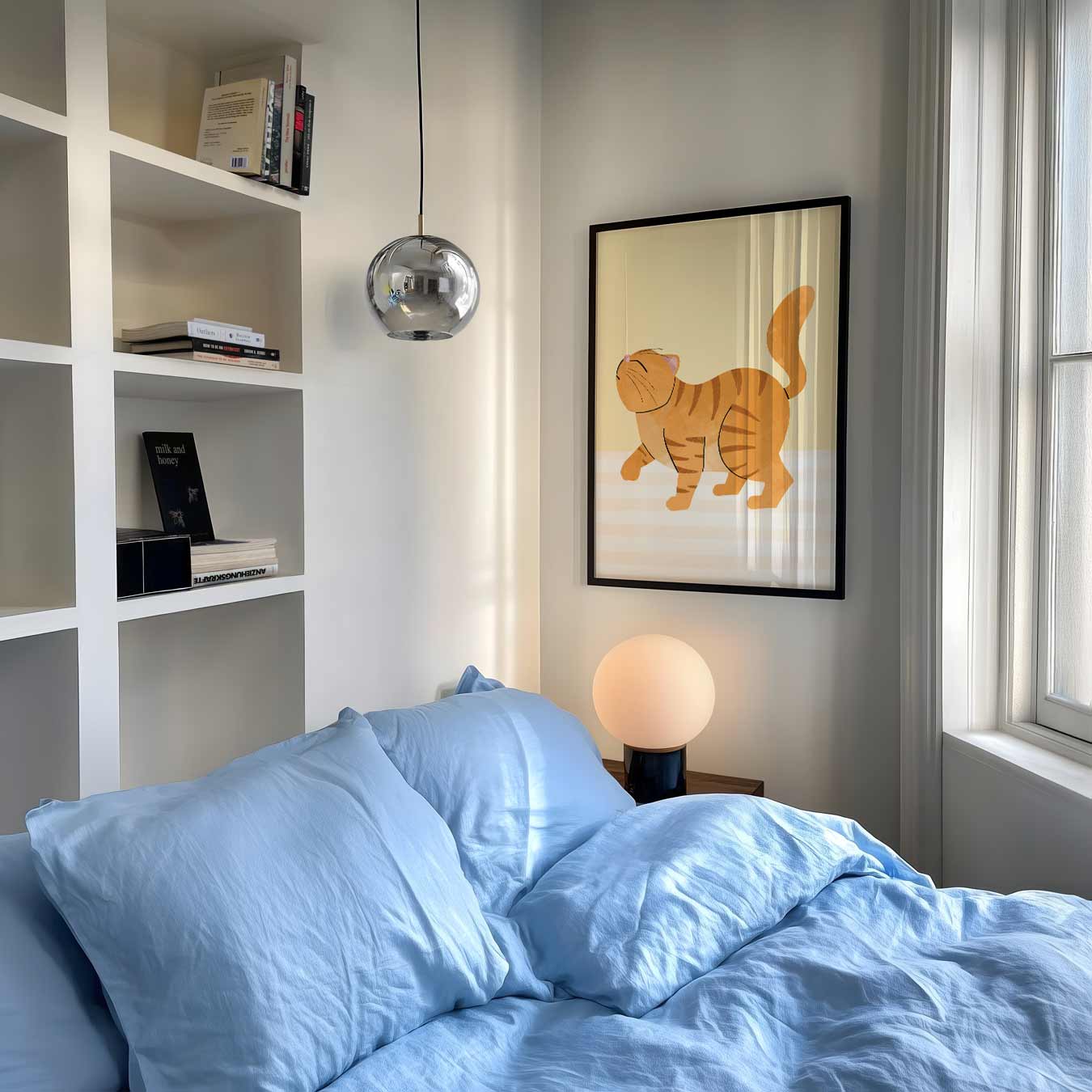 Dromerige Kat Illustratie Poster-WallArtistic