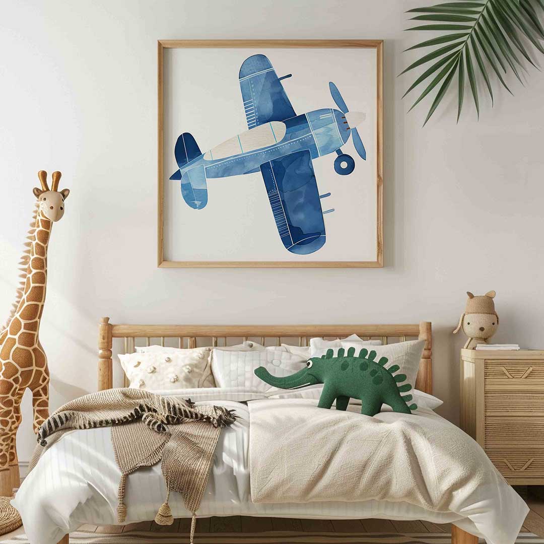 Vliegtuig in blauw Poster