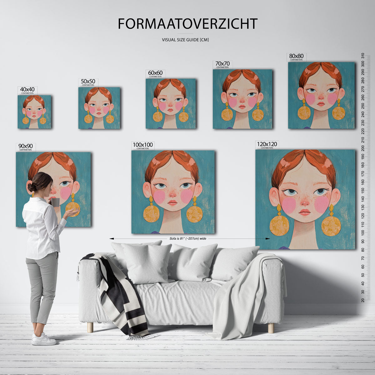 Meisje met grote oorbellen Poster