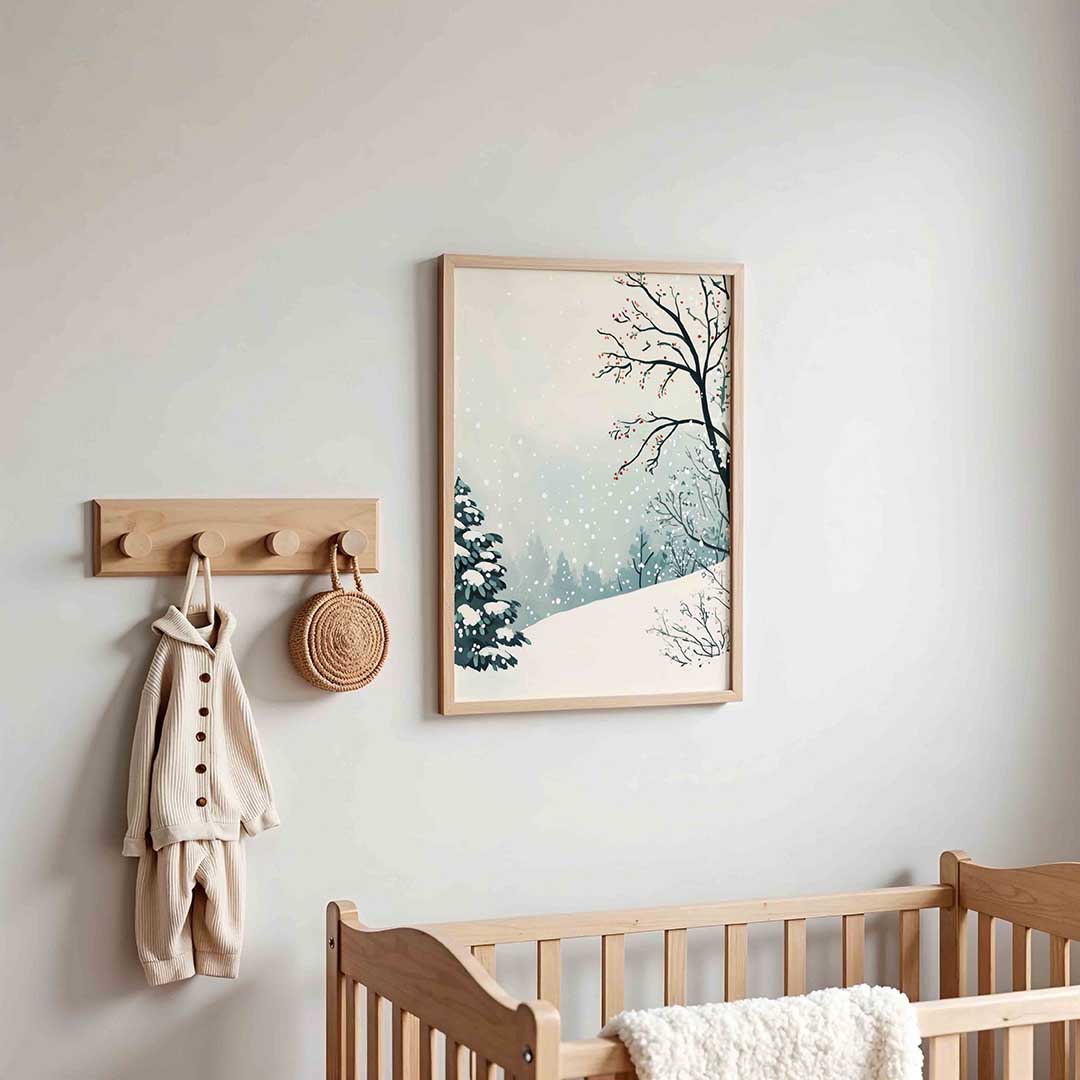 Winterlandschap met sneeuw Poster