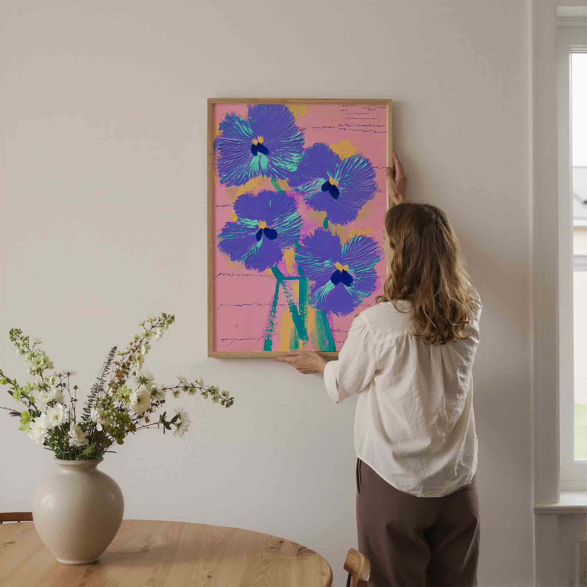 Bloemen in vaas Poster