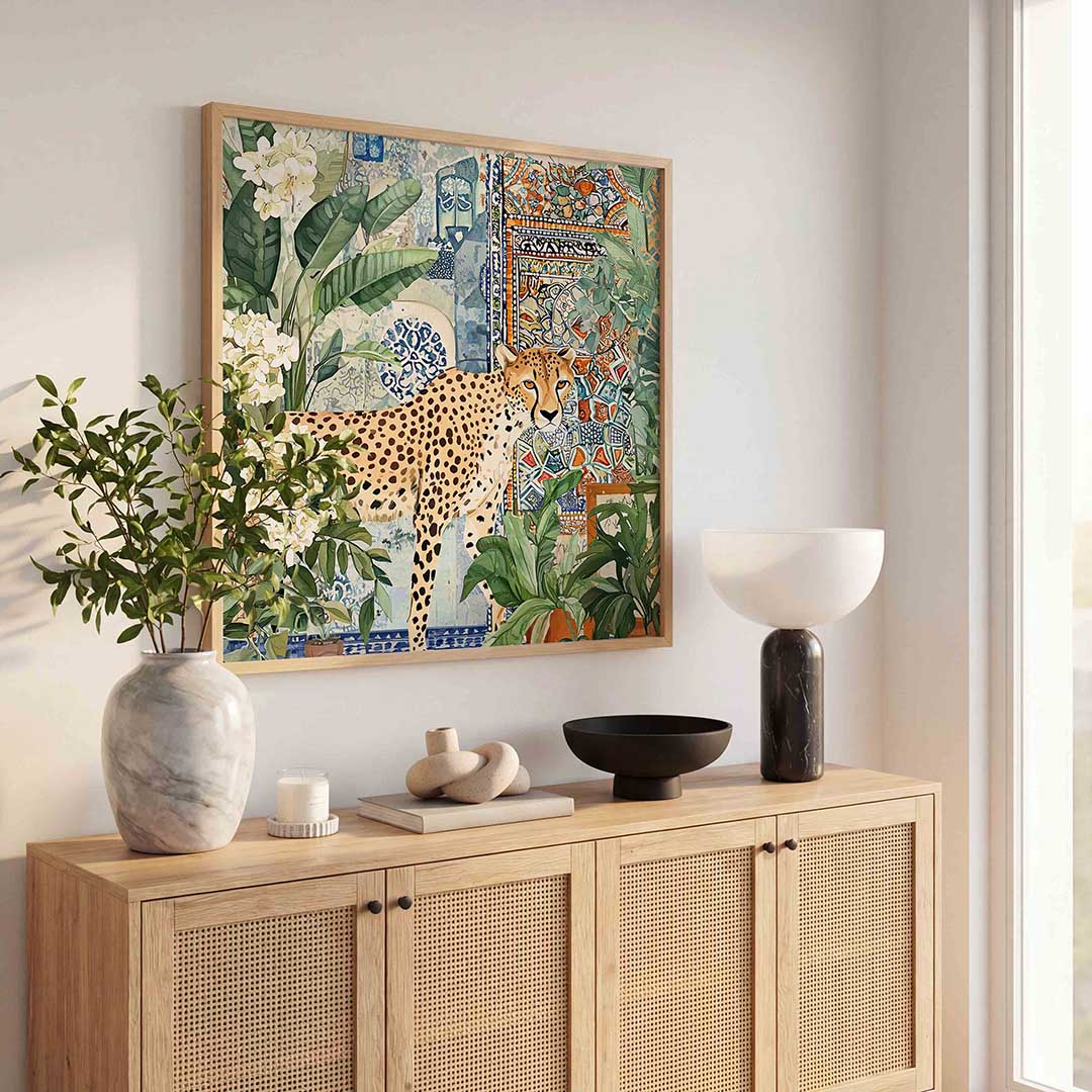 Cheetah en planten Poster
