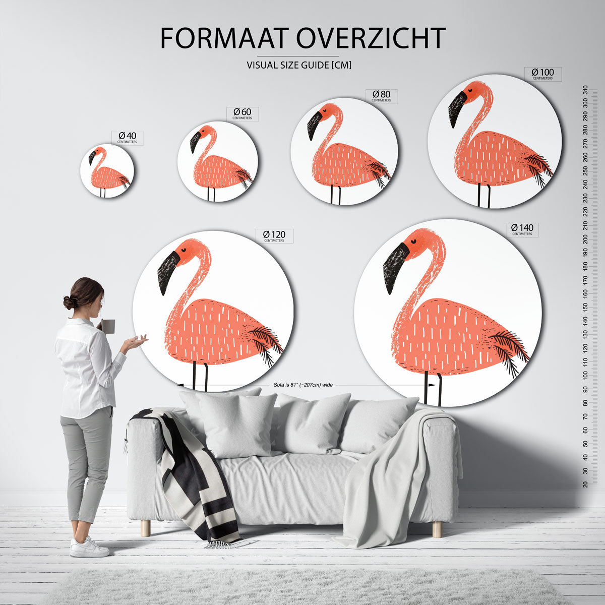 Flamingo Muurcirkel