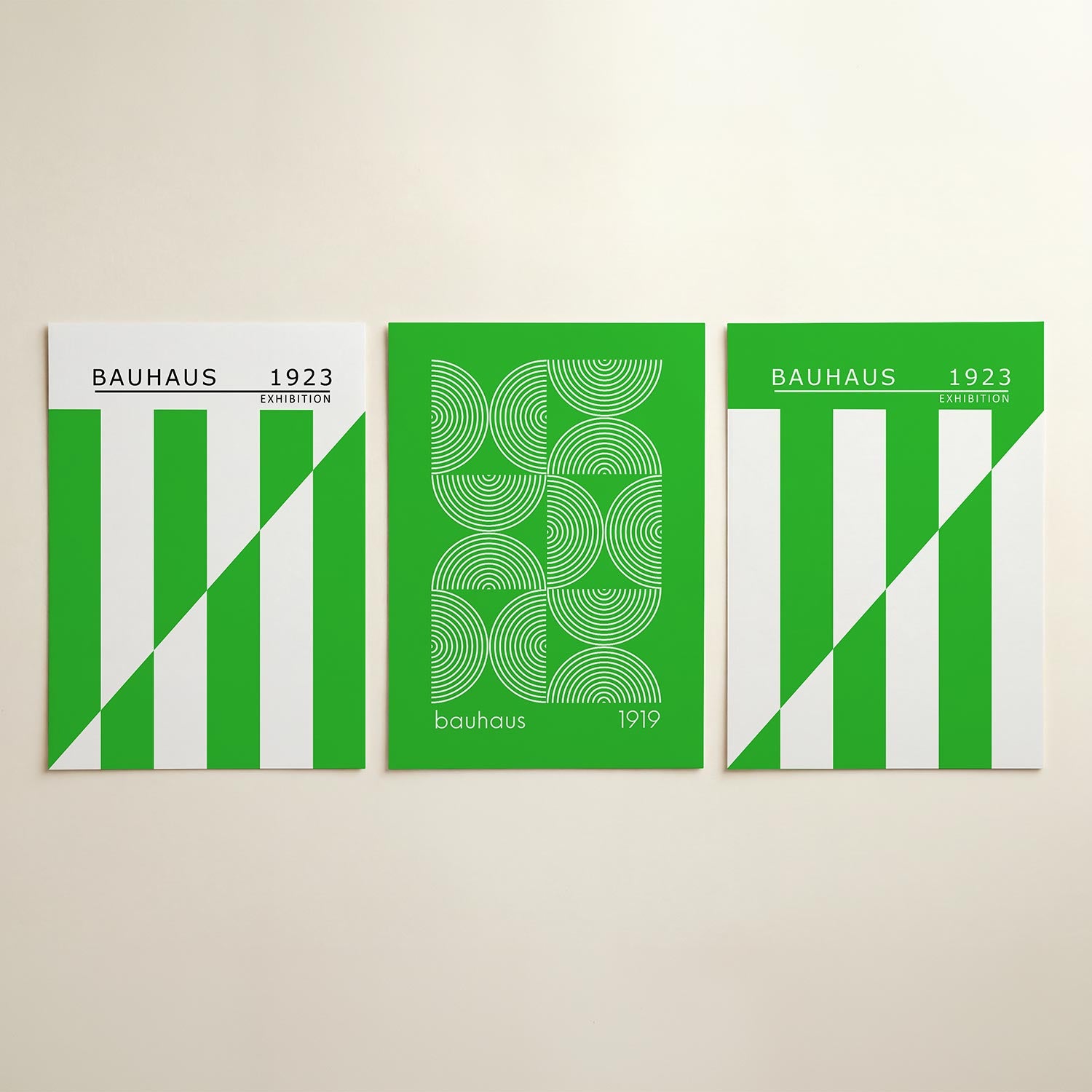 Groene lijnenspel Posterset
