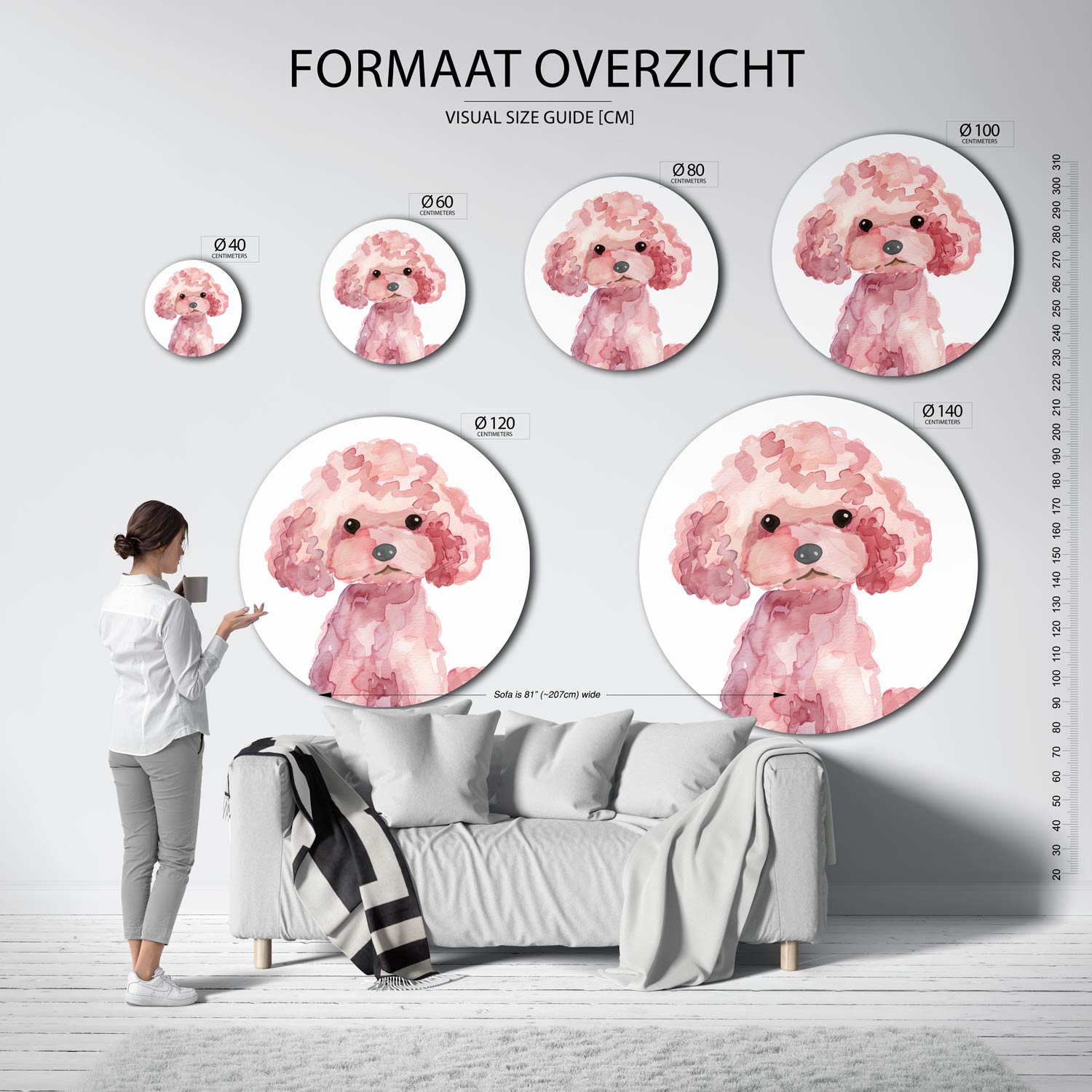 Roze poedel Muurcirkel