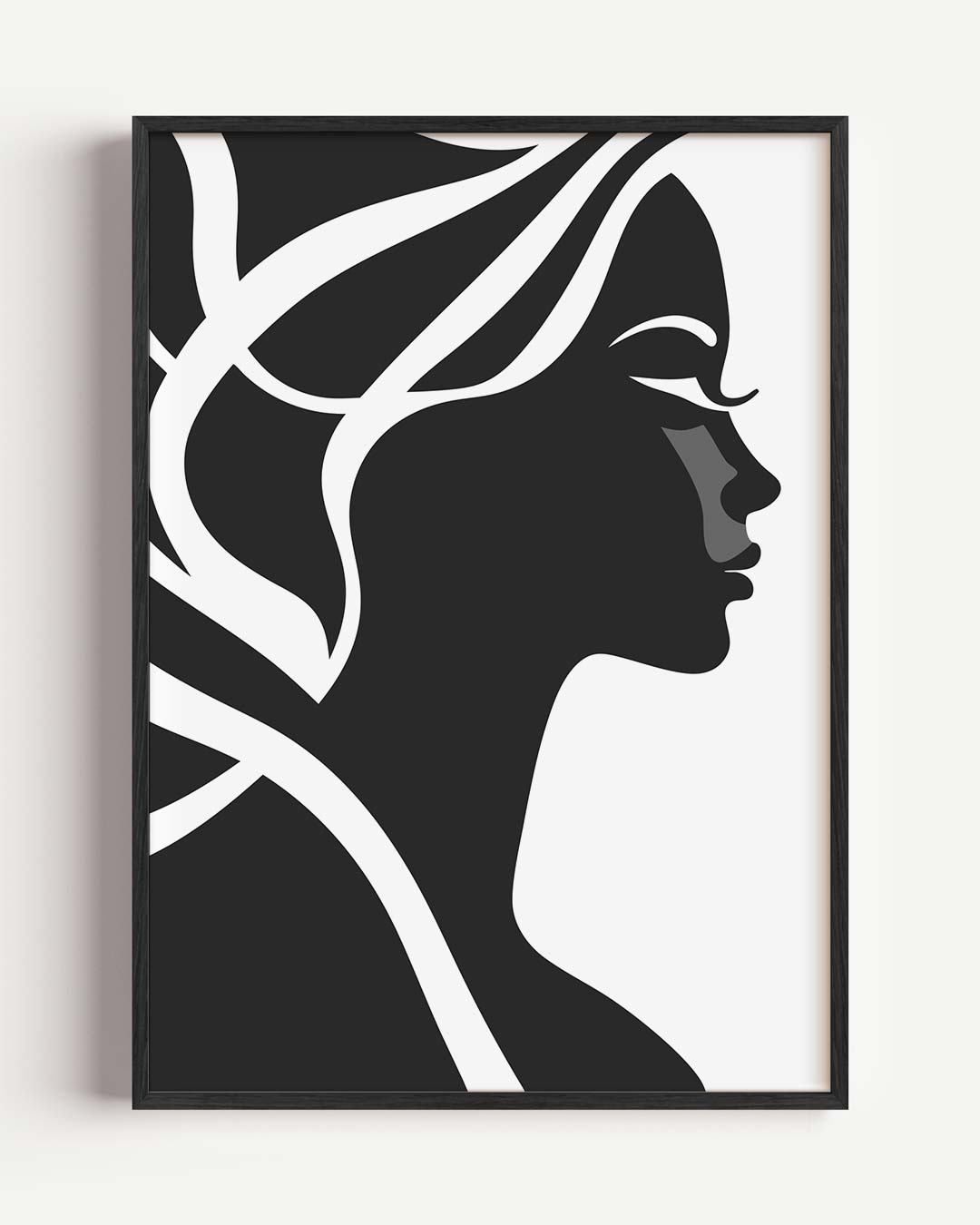 Stijlvolle Silhouet Vrouwenportret Poster-WallArtistic